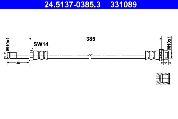 Гальмівний шланг, Ate 24.5137-0385.3