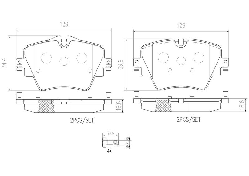 BREMBO P 06 093E Brake Pad Set, disc brake