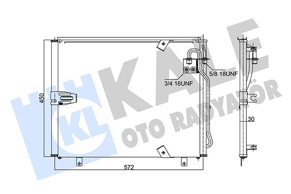 Конденсатор, система кондиціонування повітря, Kale Oto Radyatör 343065