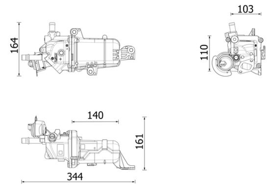 Радіатор, система рециркуляції вг, Mahle CE49000P