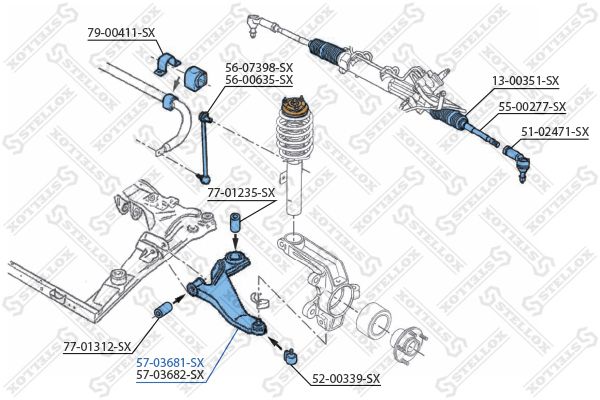 STELLOX 57-03681-SX Control/Trailing Arm, wheel suspension