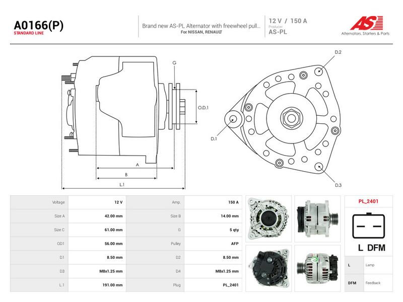 Generaator, AS-PL A0166(P)