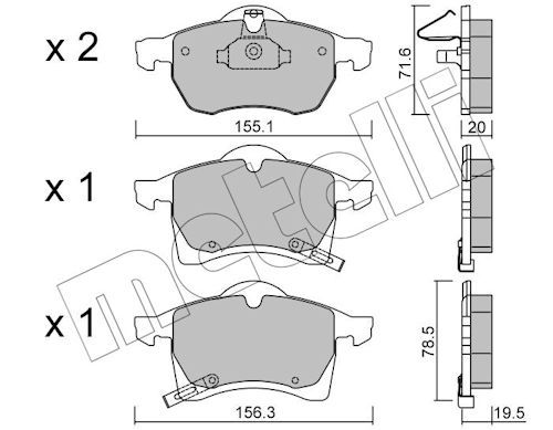 Plaquettes+de+frein+à+disque METELLI 22-0258-0