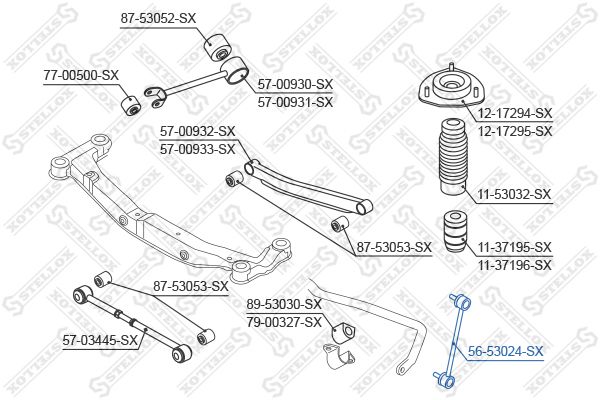 STELLOX 56-53024-SX Link/Coupling Rod, stabiliser bar
