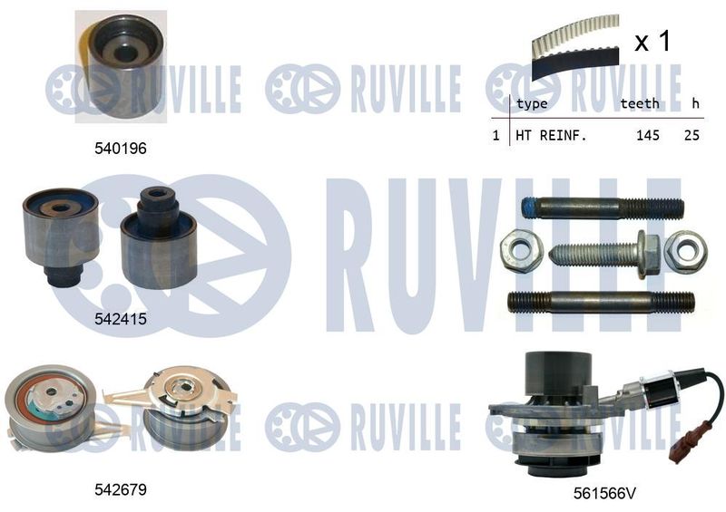 RUVILLE Vízpumpa + fogasszíj készlet 5503762