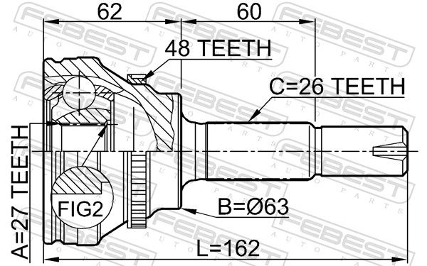 FEBEST 0110-072A48 Joint Kit, drive shaft