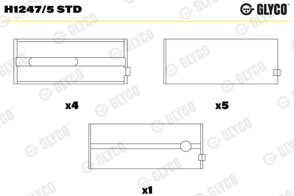 Підшипник колінчатого вала, Glyco H1247/5STD