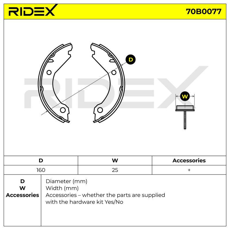 комплект спирачна челюст RIDEX