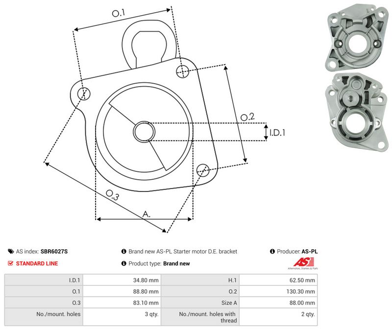AS-PL SBR6027S Starter Lid, carburettor
