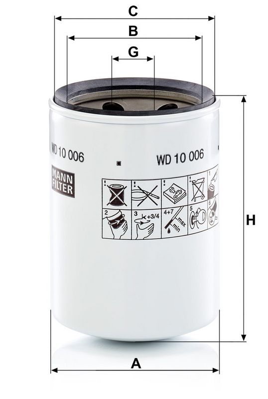 Hydraulisch filter (centrifugaal oliefilter, geschroefd)