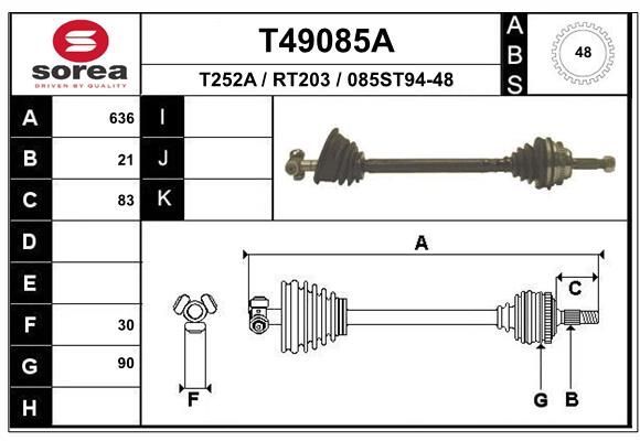 EAI hajtótengely T49085A