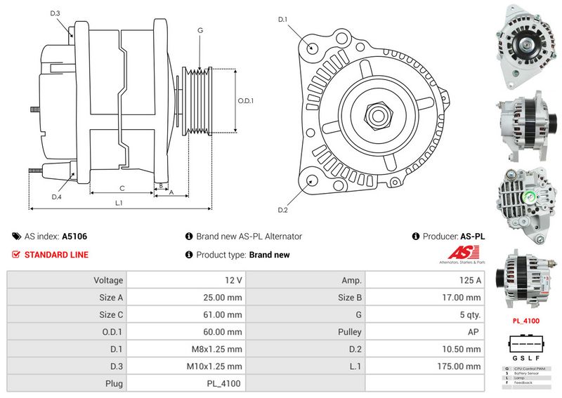 AS-PL A5106 Alternator