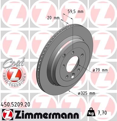 Гальмівний диск, Zimmermann 450.5209.20