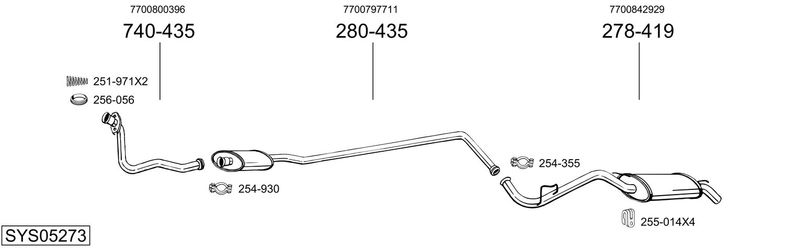 BOSAL kipufogórendszer SYS05273