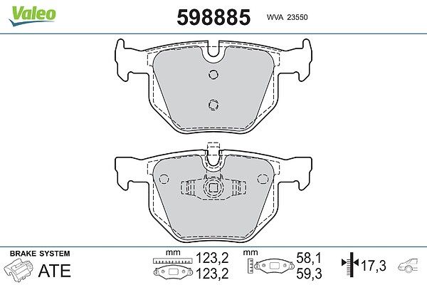 комплект спирачно феродо, дискови спирачки VALEO