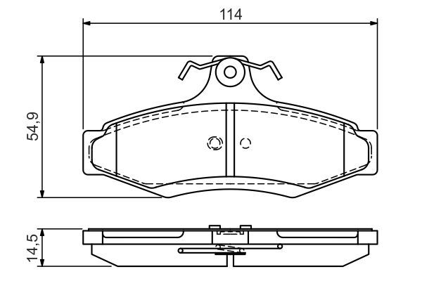 Комплект гальмівних накладок, дискове гальмо, Bosch 0986495068