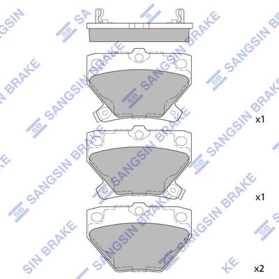 Комплект гальмівних накладок, дискове гальмо, Hi-Q SP2044