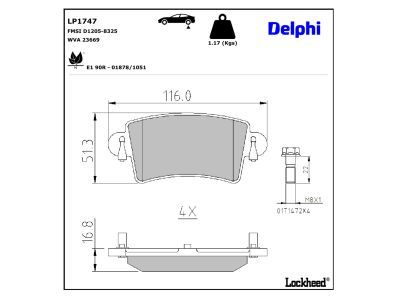 DELPHI LP1747 Brake Pad Set, disc brake