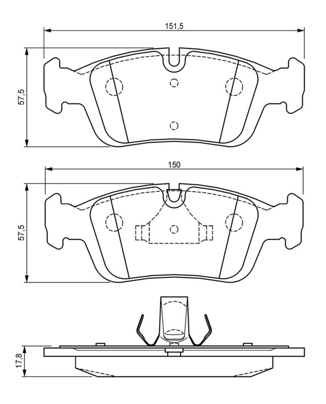 Piduriklotsi komplekt, ketaspidur, BOSCH 0 986 494 015