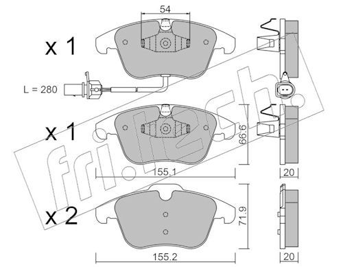 fri.tech. 691.2 Brake Pad Set, disc brake