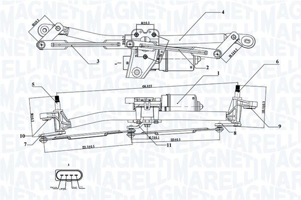 MAGNETI MARELLI szélvédőmosó-berendezés 064351735010