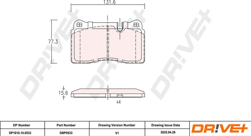 Set placute frana,frana disc DP1010.10.0533 Dr!ve+