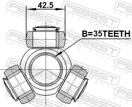 FEBEST 0216-R52 Spider Assembly, drive shaft