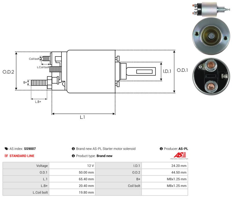 Magnetlülitus, starter, AS-PL SS9007