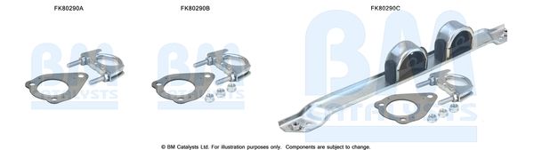 BM CATALYSTS szerelőkészlet, katalizátor FK80290