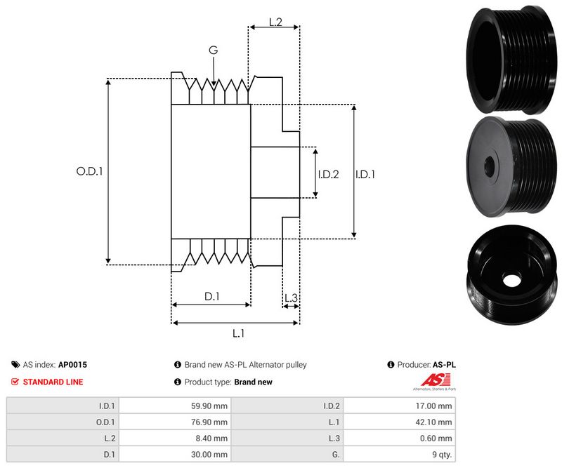 Rihmaratas, generaator, AS-PL AP0015