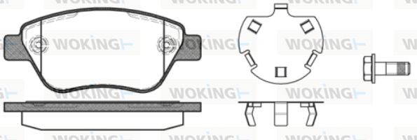 Комплект гальмівних накладок, дискове гальмо, Woking P9583.30