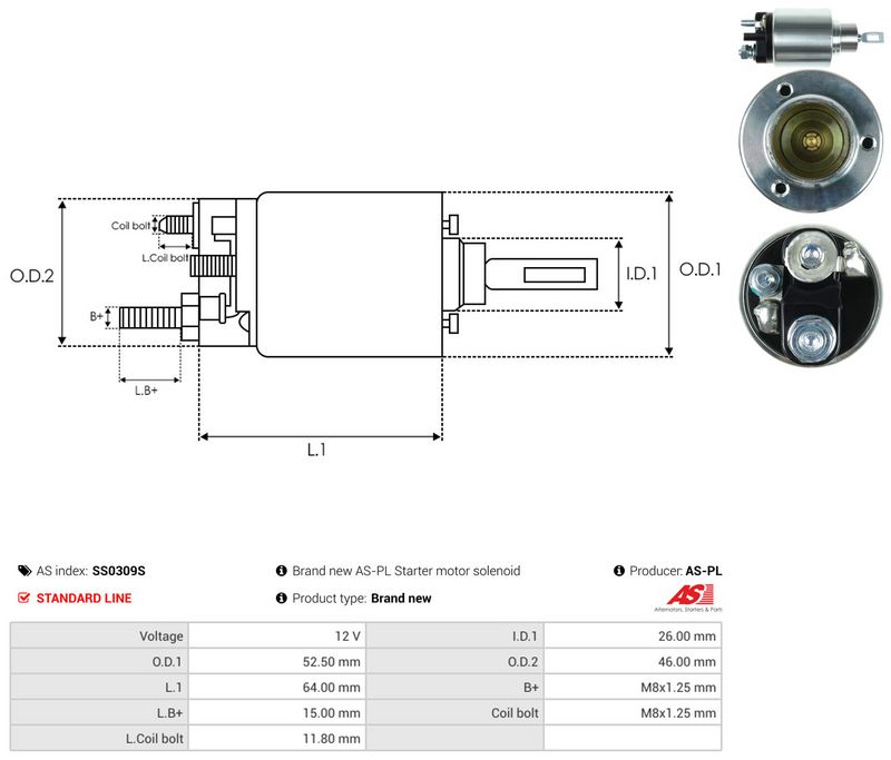 Magnetlülitus, starter, AS-PL SS0309S