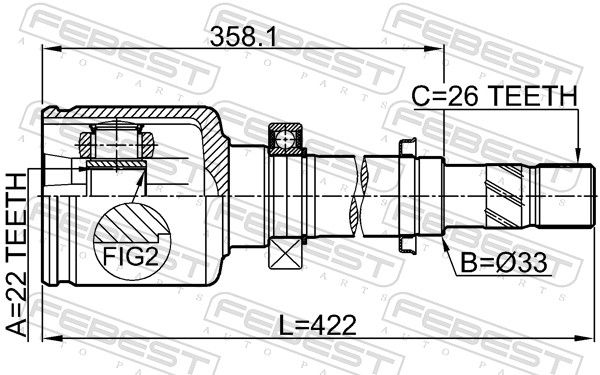 FEBEST 2411-KANIIRH Joint Kit, drive shaft