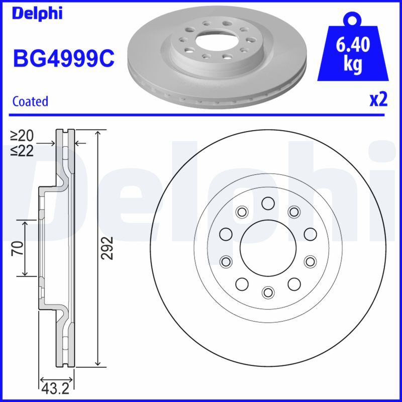 Delphi Brake Disc BG4999C