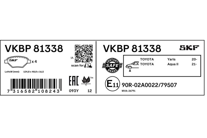 SKF VKBP 81338 Brake Pad Set, disc brake