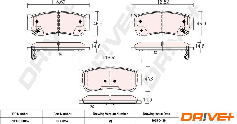 Set placute frana,frana disc DP1010.10.0152 Dr!ve+