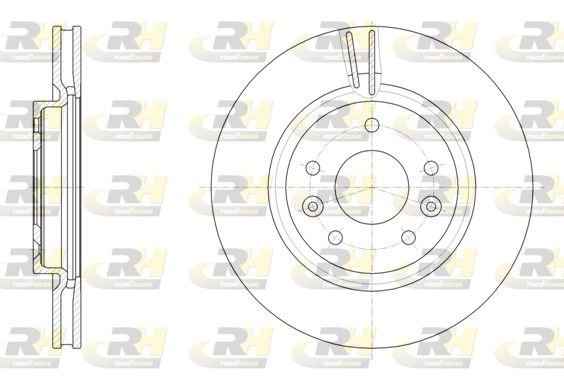 Гальмівний диск, передня вісь, з вентиляцією, 296мм, кількість отворів 5, Roadhouse 61581.10