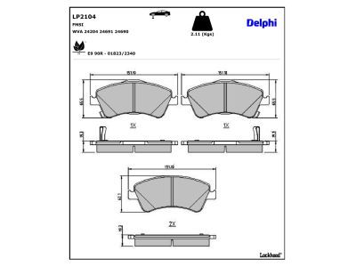 DELPHI LP2104 Brake Pad Set, disc brake