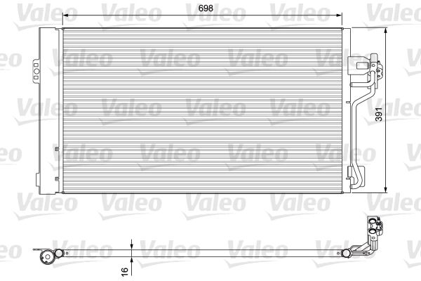 Конденсатор, система кондиціонування повітря, MERCEDES Viano "2,0-3,7 "03>>, Valeo 814391