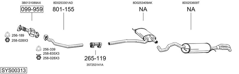 BOSAL kipufogórendszer SYS00313