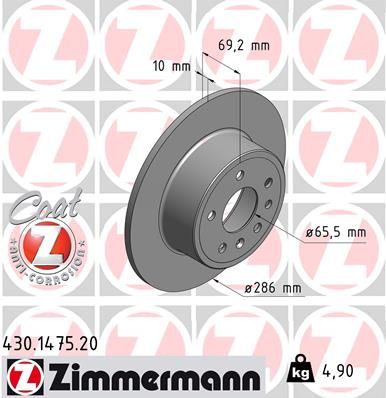 Гальмівний диск, Zimmermann 430.1475.20