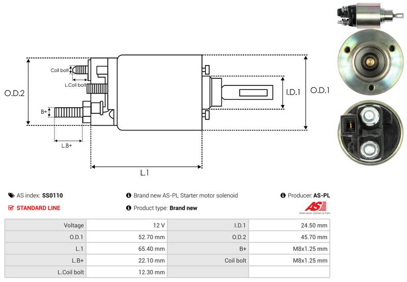 Magnetlülitus, starter, AS-PL SS0110