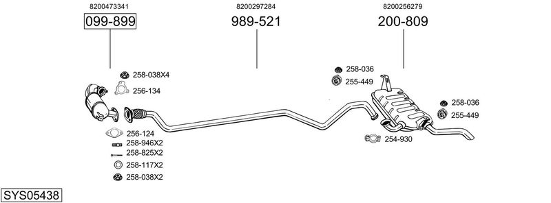 BOSAL kipufogórendszer SYS05438