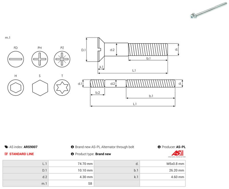 AS-PL ARS9007 Repair Set, alternator