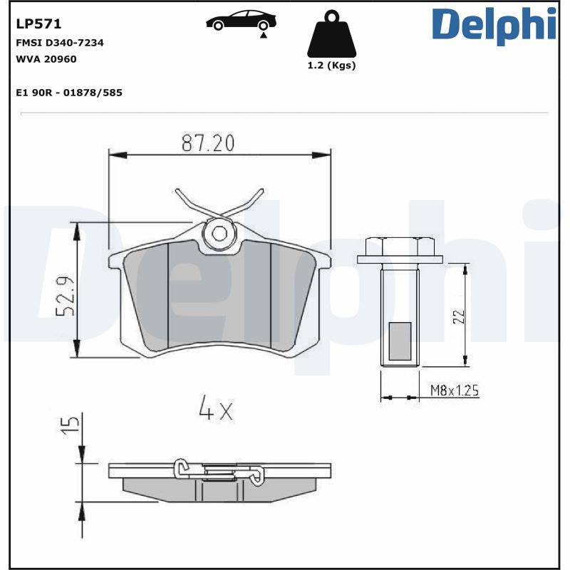 DELPHI Volkswagen колодки гальм.задн.Golf,Vento 1,8/2,0GTI2,8VR6 -92