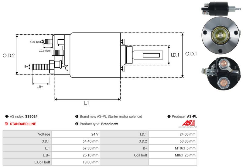 Magnetlülitus, starter, AS-PL SS9024