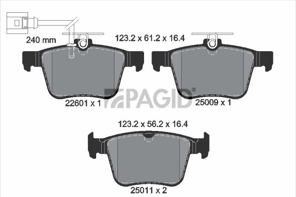 Комплект гальмівних накладок, дискове гальмо