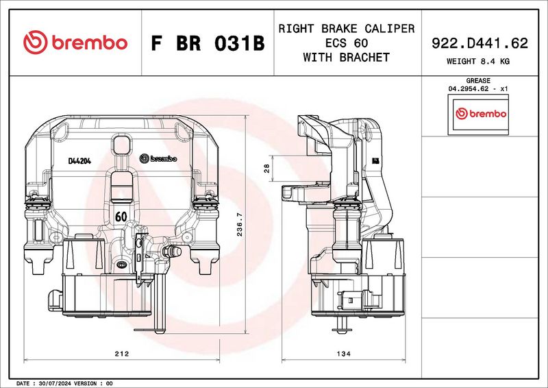 BREMBO FBR031B Brake Caliper