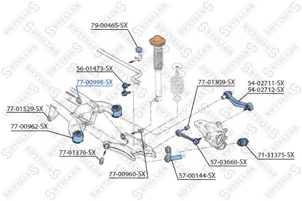 STELLOX 77-00998-SX Mounting, control/trailing arm