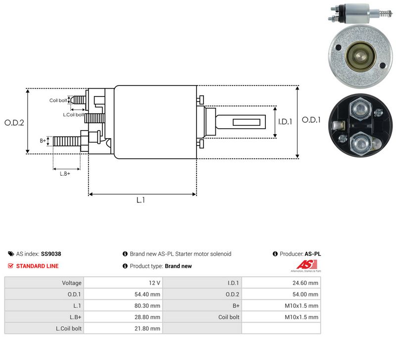 Magnetlülitus, starter, AS-PL SS9038